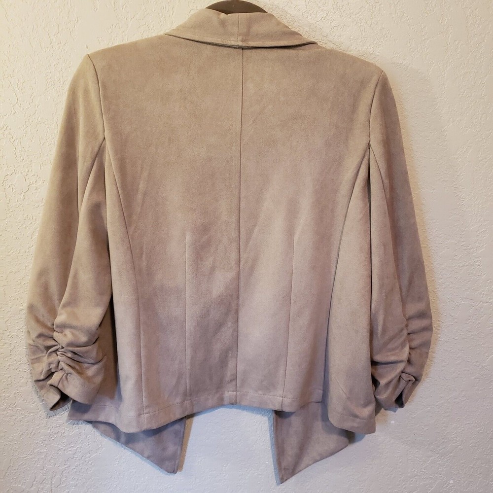 Women's Faux Suede Tan Jacket Sz Small By 89th & Madison - Picture 5 of 7